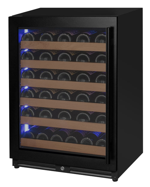 Allavino AO VSW5134S-1BL Reserva Series - 51 Bottle Single Zone Built-in Luxury Wine Refrigerator with Black Door - Left Hinge