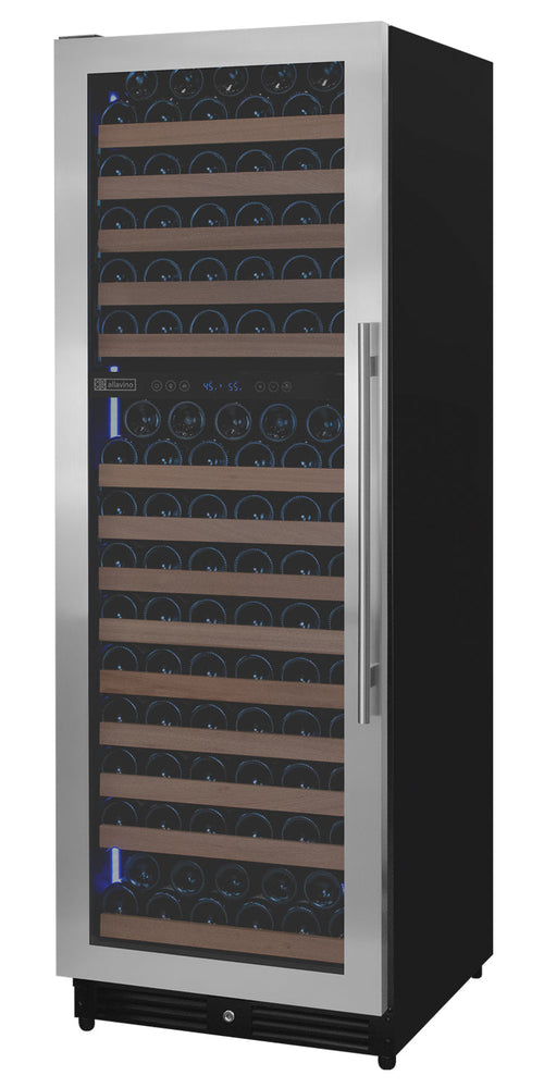 Allavino AO VSW71LD-2SL Reserva Series 172 Bottle Dual Zone Built-in Wine Refrigerator with Stainless Steel Door - Left Hinge