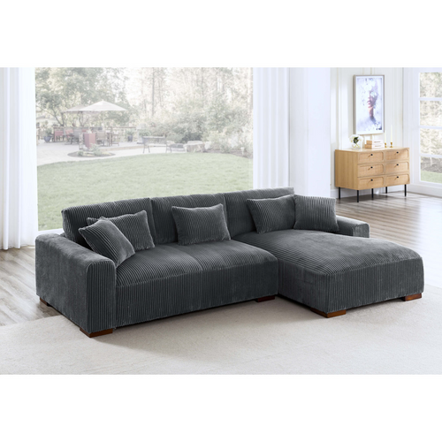 Asyiah 2-Piece Upholstered Sectional Sofa – Modern L-Shaped Couch for Living Rooms