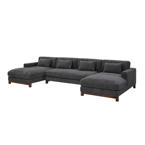 Stever 3-Piece Oversized Corduroy Modular Sectional Sofa