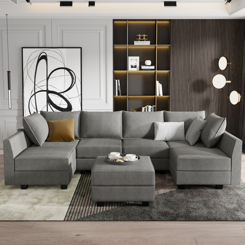 Nikitas Modular U-Shaped Sectional Sofa with Reversible Chaise and Hidden Storage