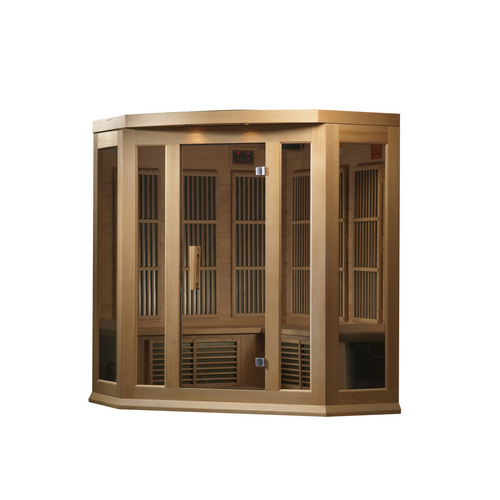 Dynamic Maxxus 3-Person Low-EMF FAR Infrared Sauna with Bluetooth & Chromotherapy Lighting – Canadian Hemlock Wood