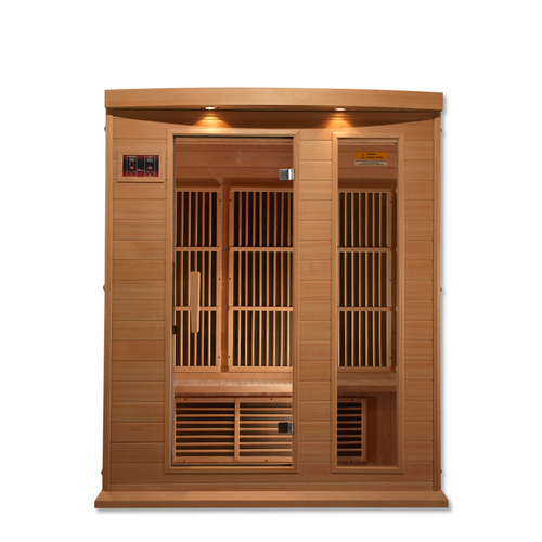 Dynamic Infrared Trinity 3-Person Low-EMF FAR Infrared Sauna in Canadian Hemlock with Chromotherapy Lighting