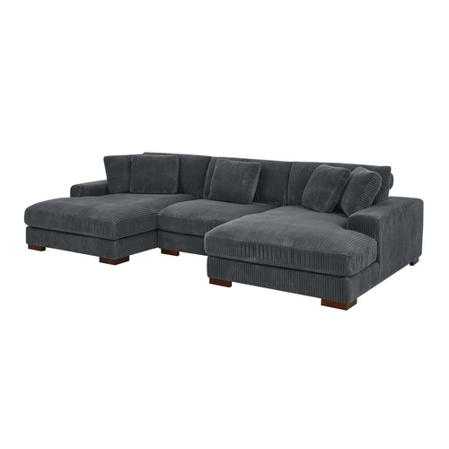 Cabbar 3-Piece Modular Corduroy Sectional Sofa
