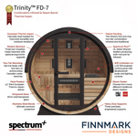 Finnmark FD-7 Infrared and Traditional 6x6 Outdoor Barrel Sauna, Thermo-Aspen