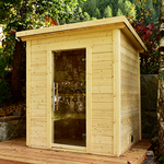 SaunaLife Model G2 Outdoor Home Sauna Kit Garden-Series Outdoor Home Sauna DIY Kit w/LED Light System, Up to 4 Persons