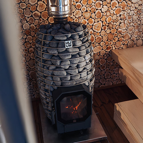 HUUM HIVE FLOW LS Wood-Burning Sauna Stove w/ Firebox Extension, 9.8kW