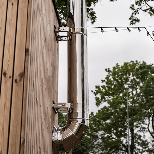 HUUM THRU-WALL BACKSIDE CONNECTION CHIMNEY Sauna Wood Stove Chimney Set, Thru-Wall Backside Connection