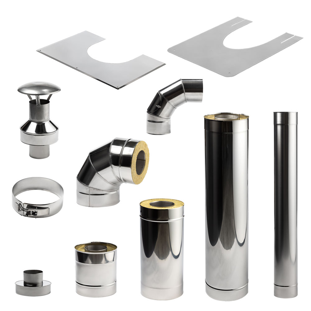 HUUM THRU-WALL CHIMNEY Sauna Wood Stove Chimney Set, Thru-Wall