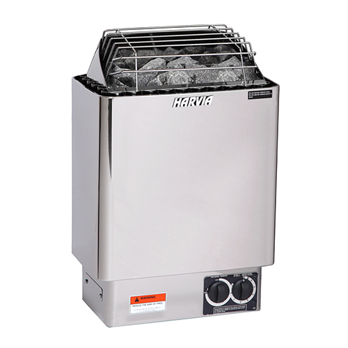 Harvia KIP80B KIP Series 8kW Stainless Steel Sauna Heater at 240V 1PH with Built-In Time and Temperature Controls