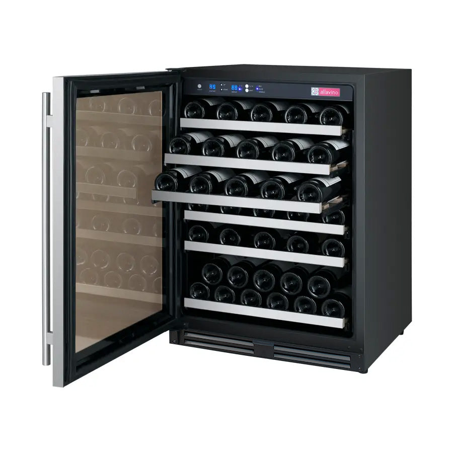 Allavino AO VSWR56-1SL20 FlexCount Series 56 Bottle Single Zone Built-in Wine Cooler Refrigerator with Stainless Steel Door - Left Hinge