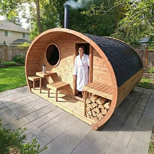 SaunaLife Model G11 Outdoor Home Sauna Kit Garden-Series Outdoor Home Sauna Kit -2 Room Sauna - Up to 8 Persons