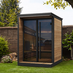 SaunaLife GL4 Outdoor Sauna Kit Garden Luxury-Series Outdoor DIY Sauna Kit, Thermo-Spruce, up to 4 Persons