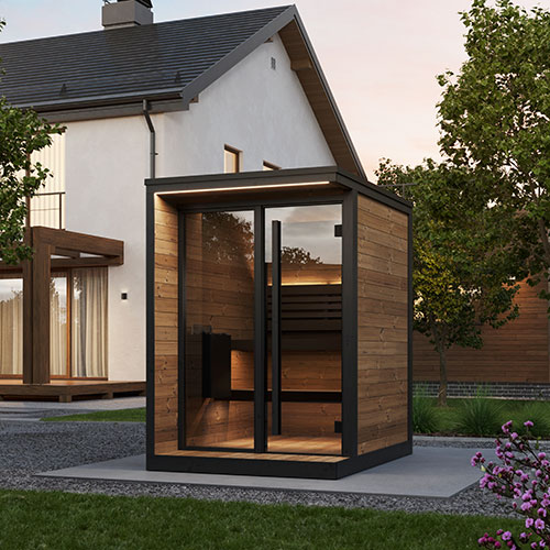 SaunaLife GL4 Outdoor Sauna Kit Garden Luxury-Series Outdoor DIY Sauna Kit, Thermo-Spruce, up to 4 Persons